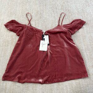 NWT Joie Adorlee Velvet Blouse Top M